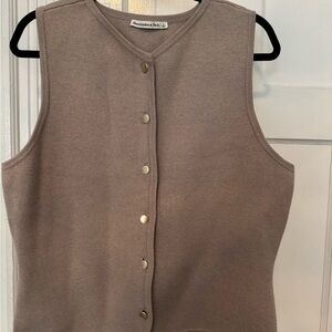Brown Button-Up Sleeveless Top
